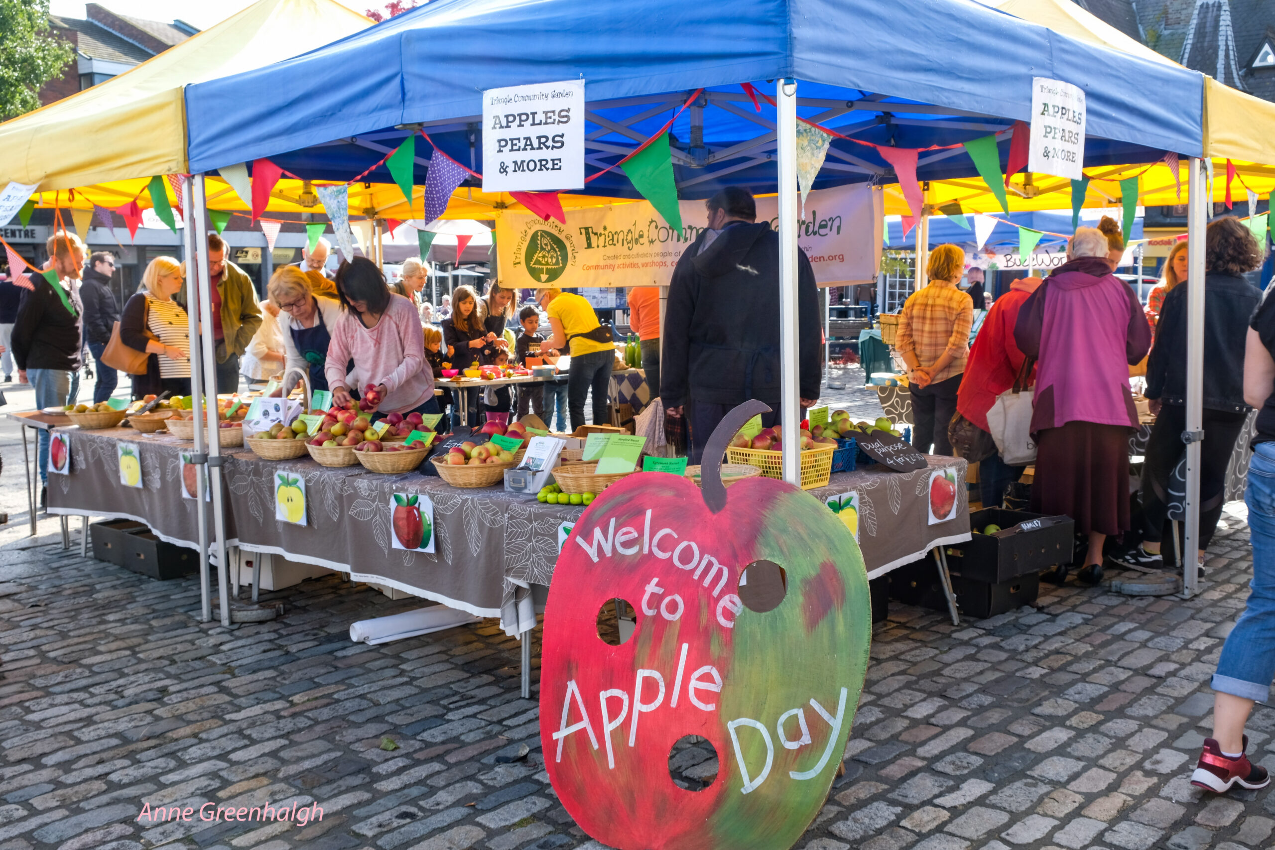 apple day market stalls in Hitchin town centre